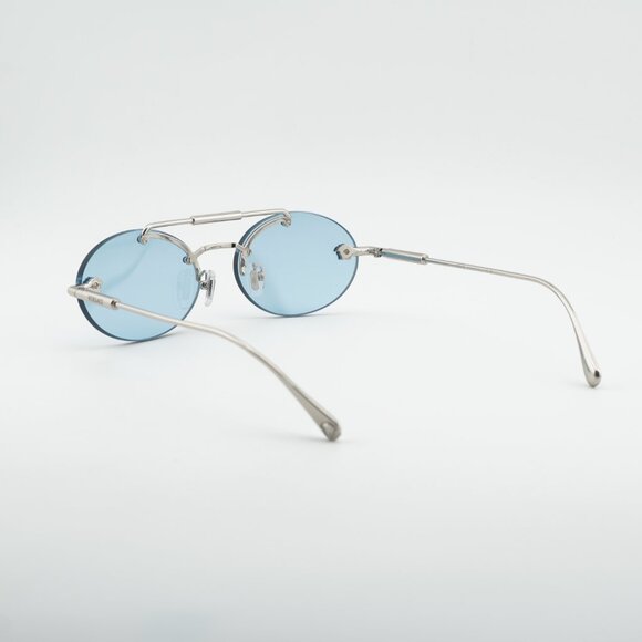 Versace VE2295 1000/1 Sunglasses Silver Oval Frame, Light Blue Lenses main image 5